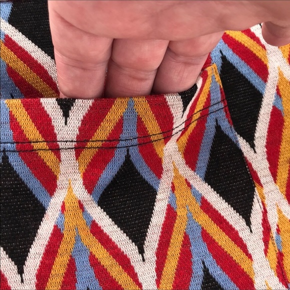 FREE PEOPLE GEO PRINT RETRO FLARE STRETCH PANTS 2 - Picture 7 of 8